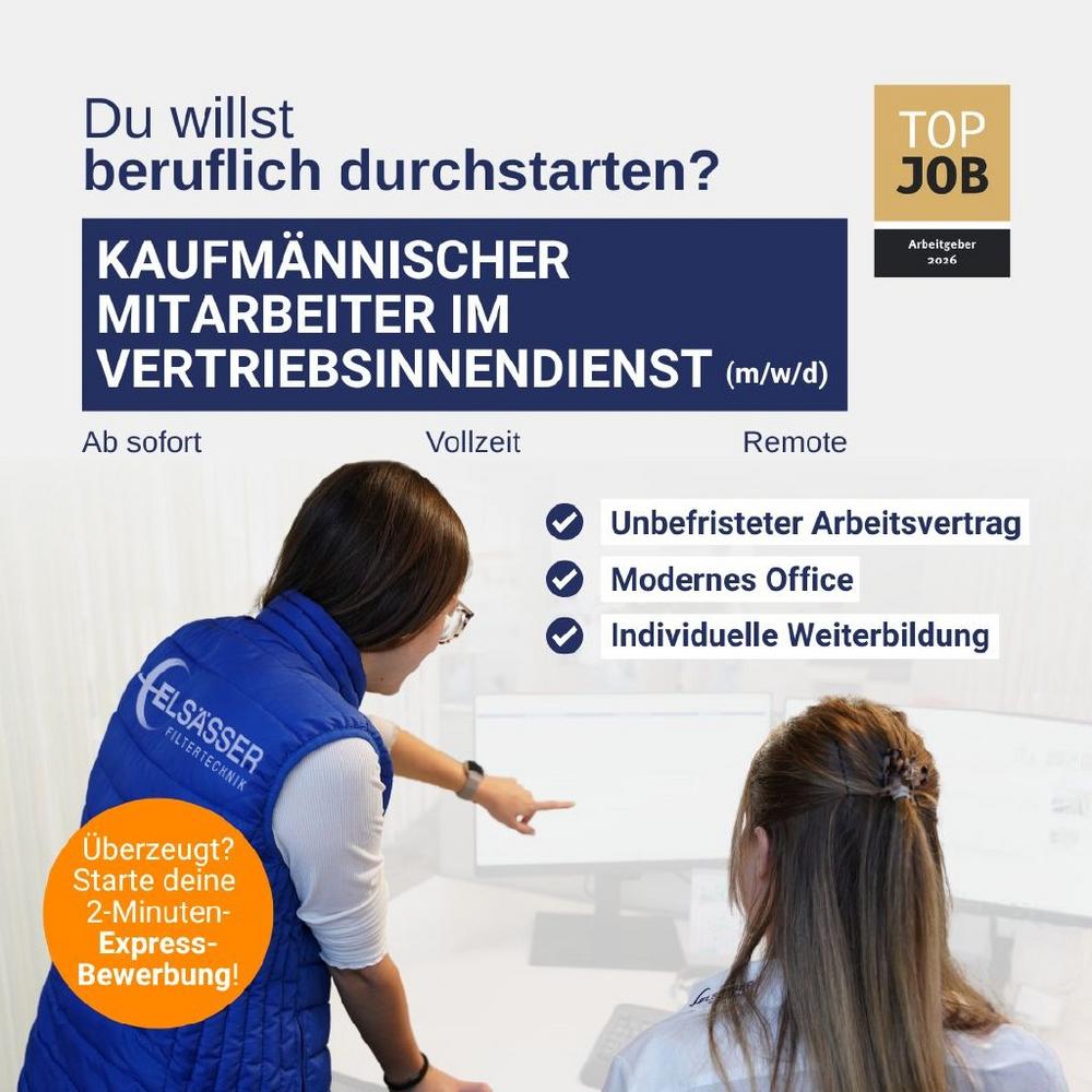 Kaufmännischer Mitarbeiter im Vertriebsinnendienst (m/w/d) (Vollzeit | Nufringen)